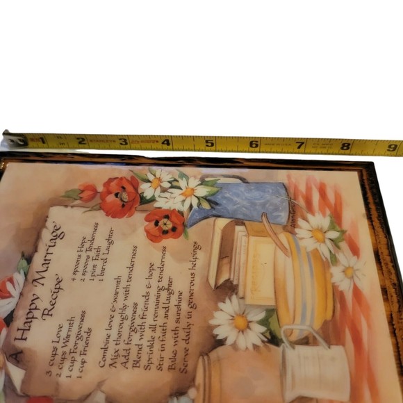 Vintage Wood Under Resin Wall Plaque/Sign A Happy Marriage Recipe Alan Grant - Picture 5 of 6